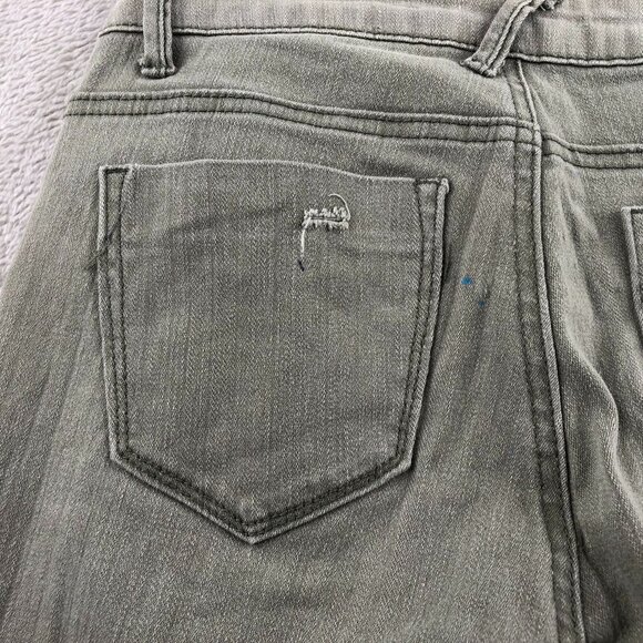 Bamboo Womens Jeans Size 3/4 Distressed Skinny Ankle Casual Classic Green Denim - Picture 13 of 15